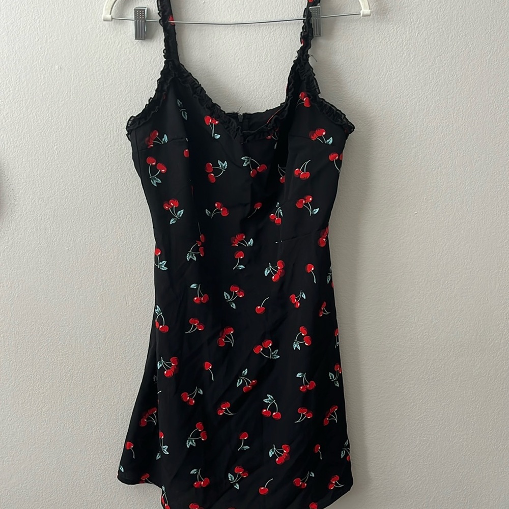 SHEIN women’s black mini dress with cherries